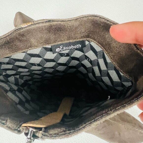 J & Elizabeth Brown Suede Short Heels Boots Size 6 New In Box - Picture 11 of 12